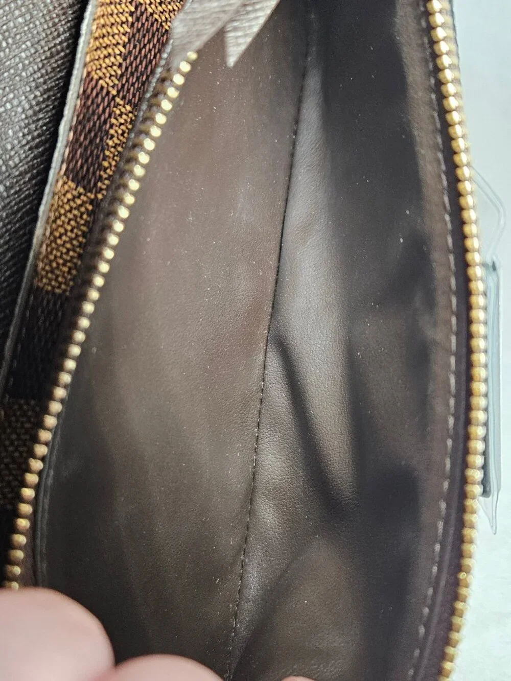Louis Vuitton Damier Ebene Emilie Long Wallet Brown Interior